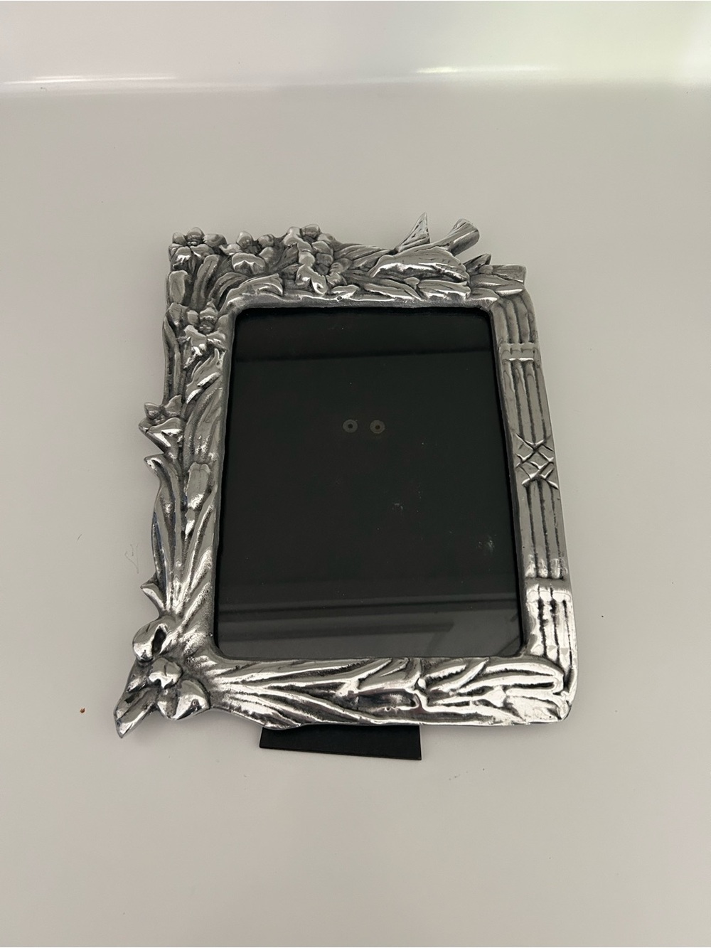 Vari Disenos Pewter Heavy Decorative Floral & Bird Photo Frame